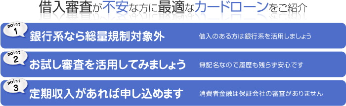 借入審査が不安な方に最適なカードローンをご紹介